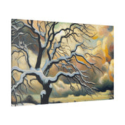 Frosted Ages An Expressionist Journey Winter Painting Canvas