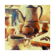 Coffee Brush Strokes Impressionist Artwork Coffee Painting Canvas