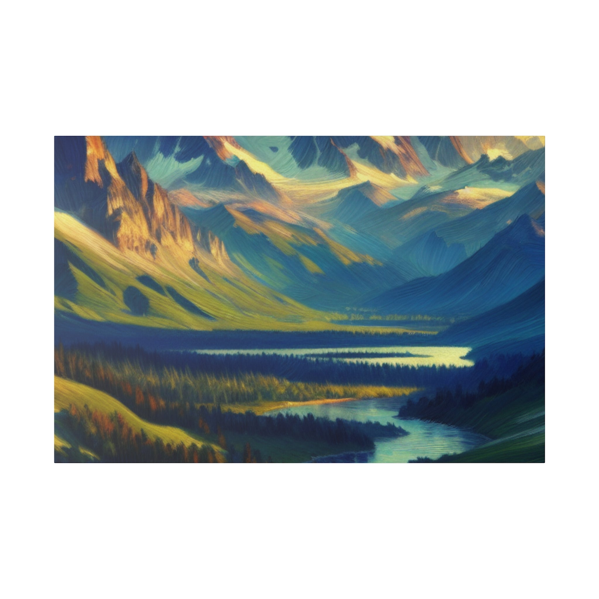 Whispering Peaks Impressionist Mountain Scape Mountain Landscape Painting Canvas