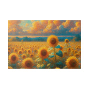 Sunny Harvest Floral Wall Art Sunflower Painting Canvas