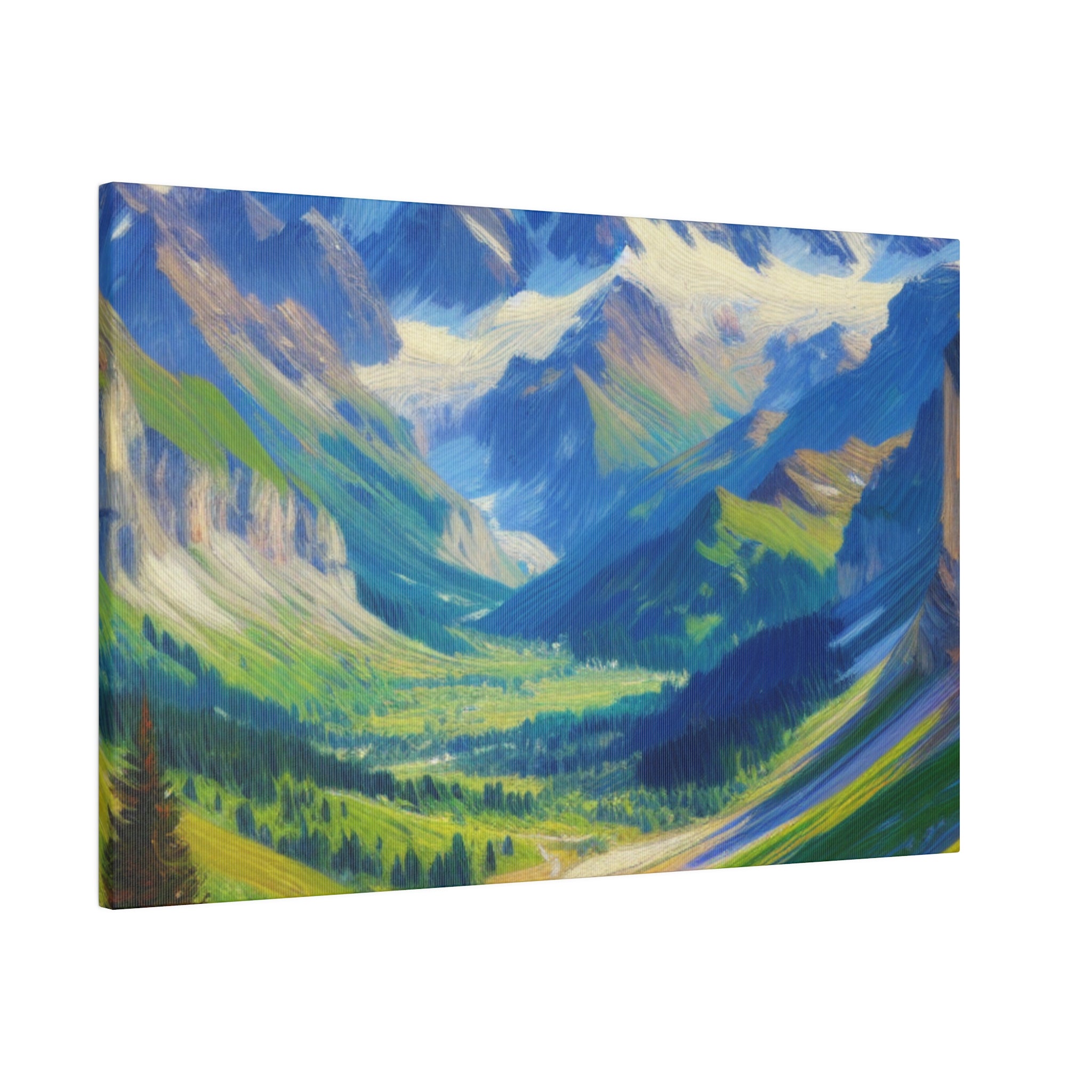 Majestic Valley Mountain Landscape Painting Canvas