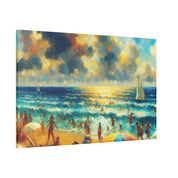 Expressionist Dreams of Coastal Twilight Beach Painting Canvas