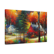 Autumnal Harmony Blaze Fall Painting Canvas