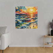 Vibrant Expressionist Seascape Beach Artwork Beach Painting Canvas