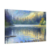 Aqua Serenity Canvas Lake Painting Canvas