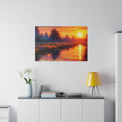 Dawn's Ember Awakening Sunrise Painting Canvas