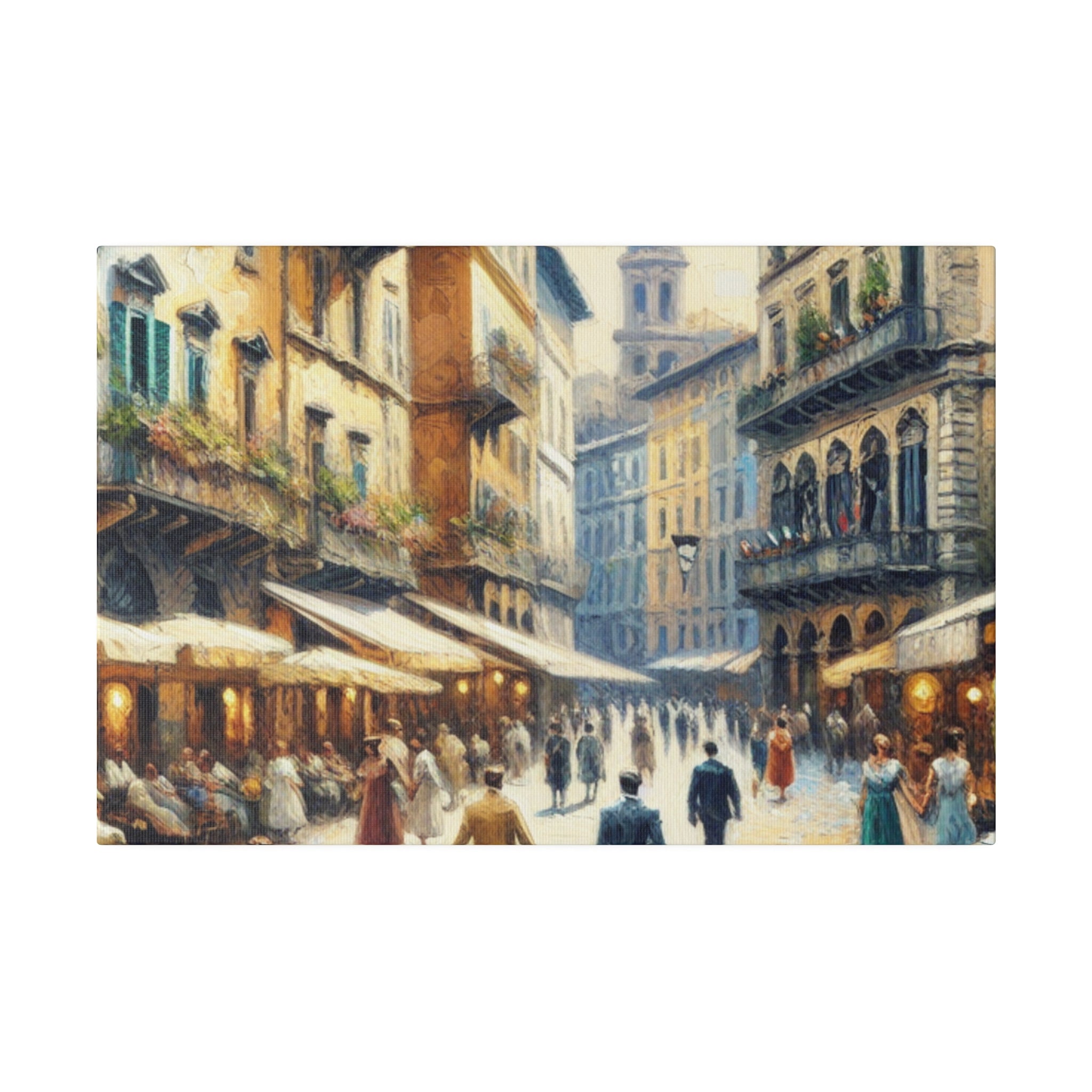 Venetian Chalk Illusion Vintage Italian Street Painting Canvas