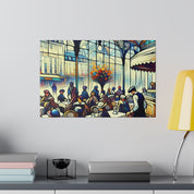 Morning Muse Vintage European Cafe Artwork Canvas