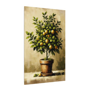 Rustic Lemon Tree In Pot Canvas