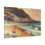 Seashore Whispers Impressionist Empty Beach Painting Canvas