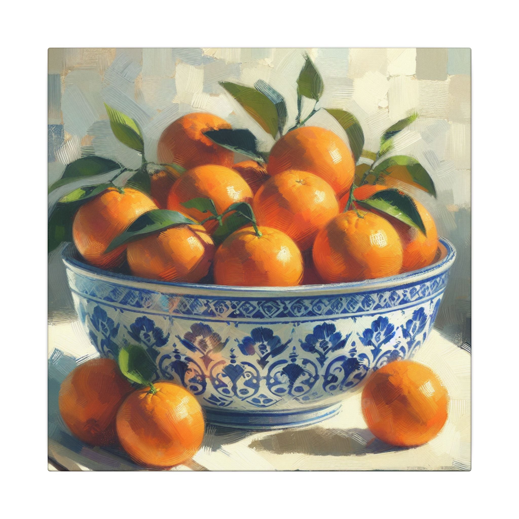 Rustic Bowl of Oranges Canvas