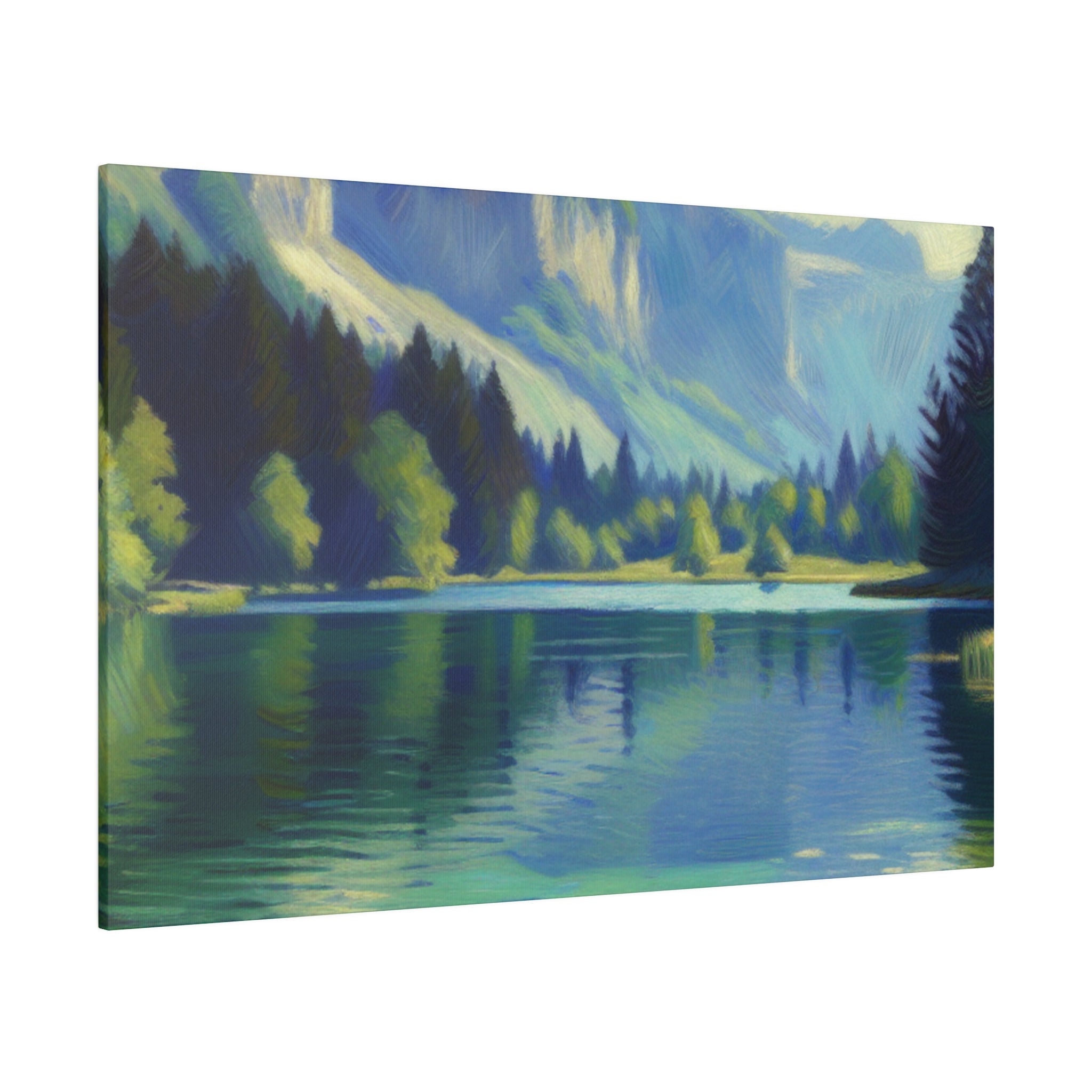 Tranquil Lake Serenity Lake Painting Canvas