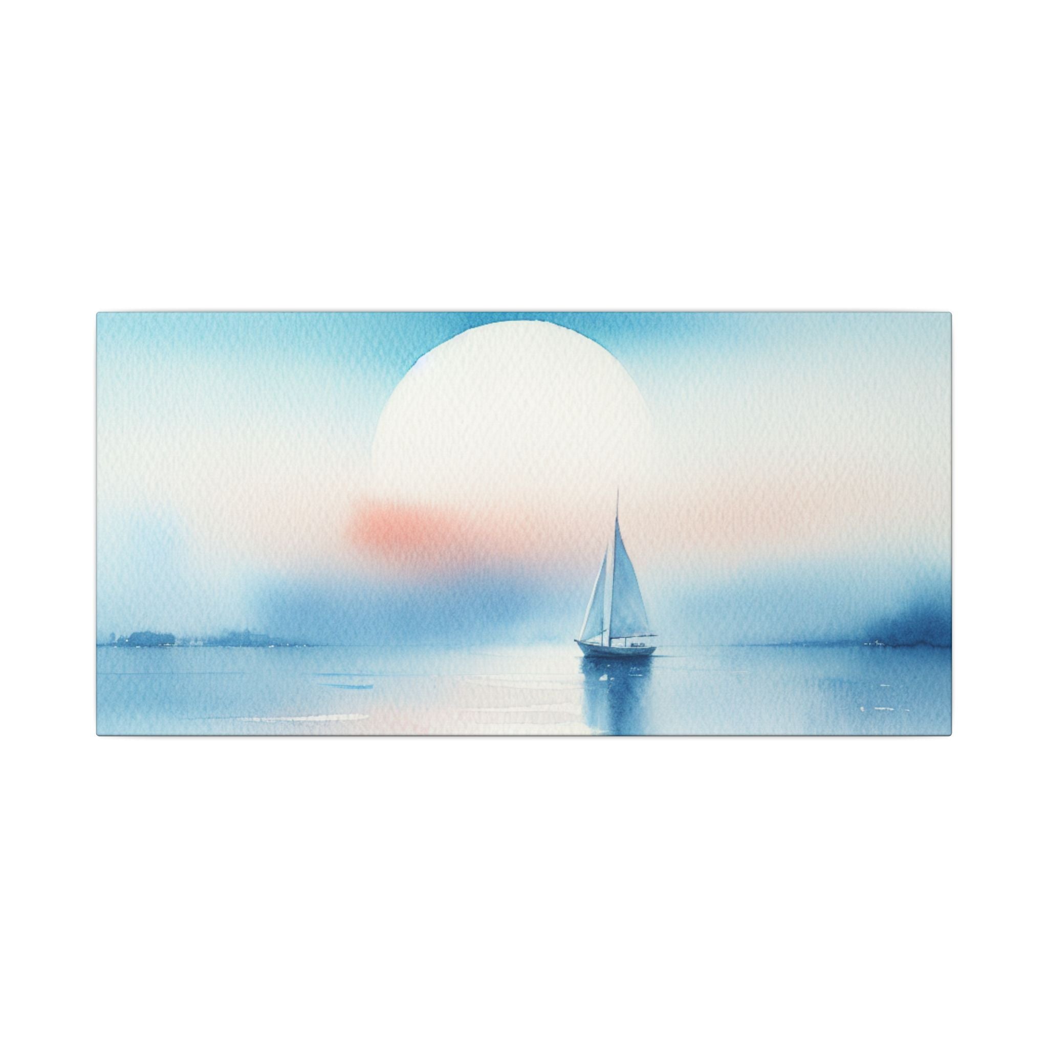Moonset Over the Sea Canvas