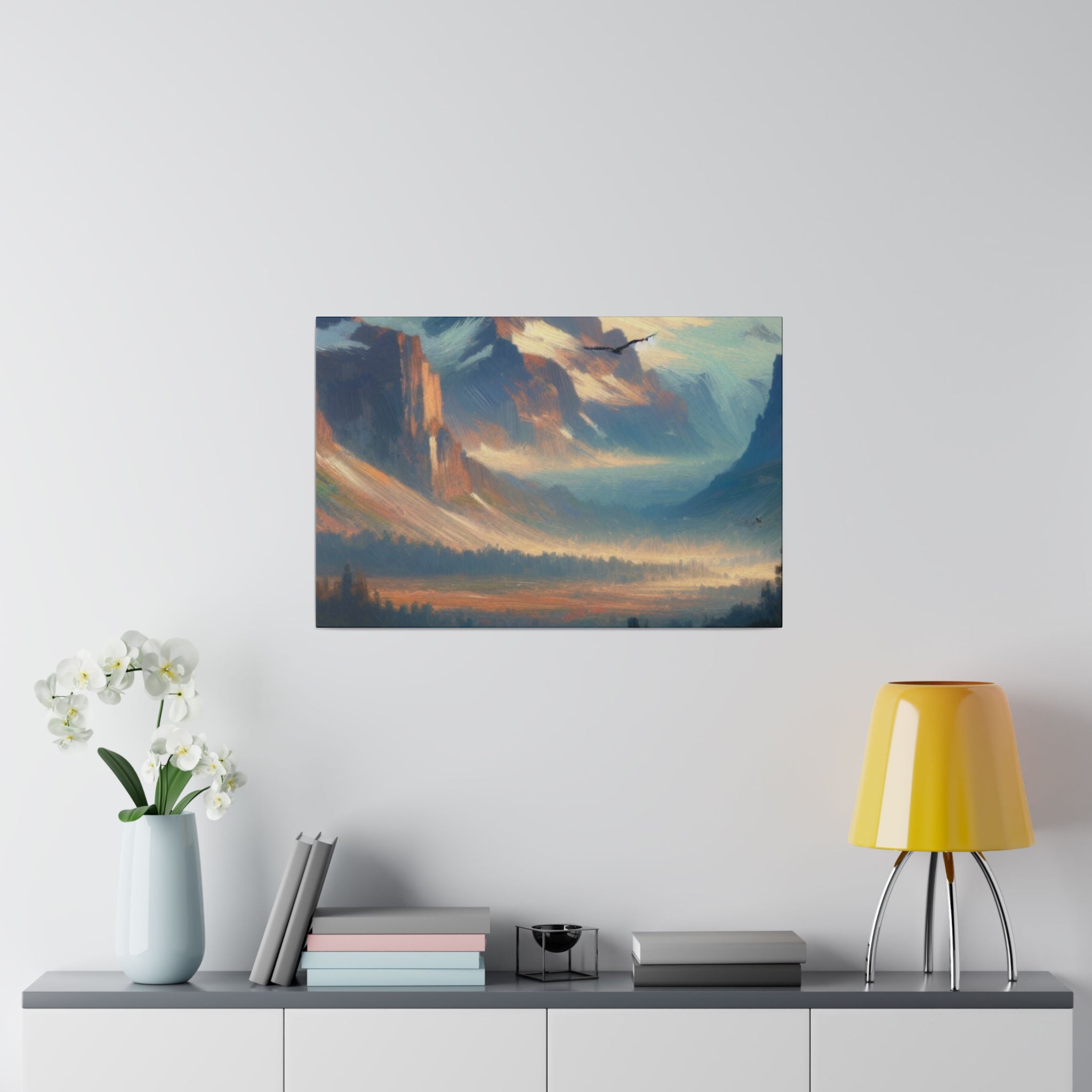 Majestic Swirl Mountain Landscape Painting Canvas