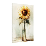 Rustic Sunflower Vase Canvas