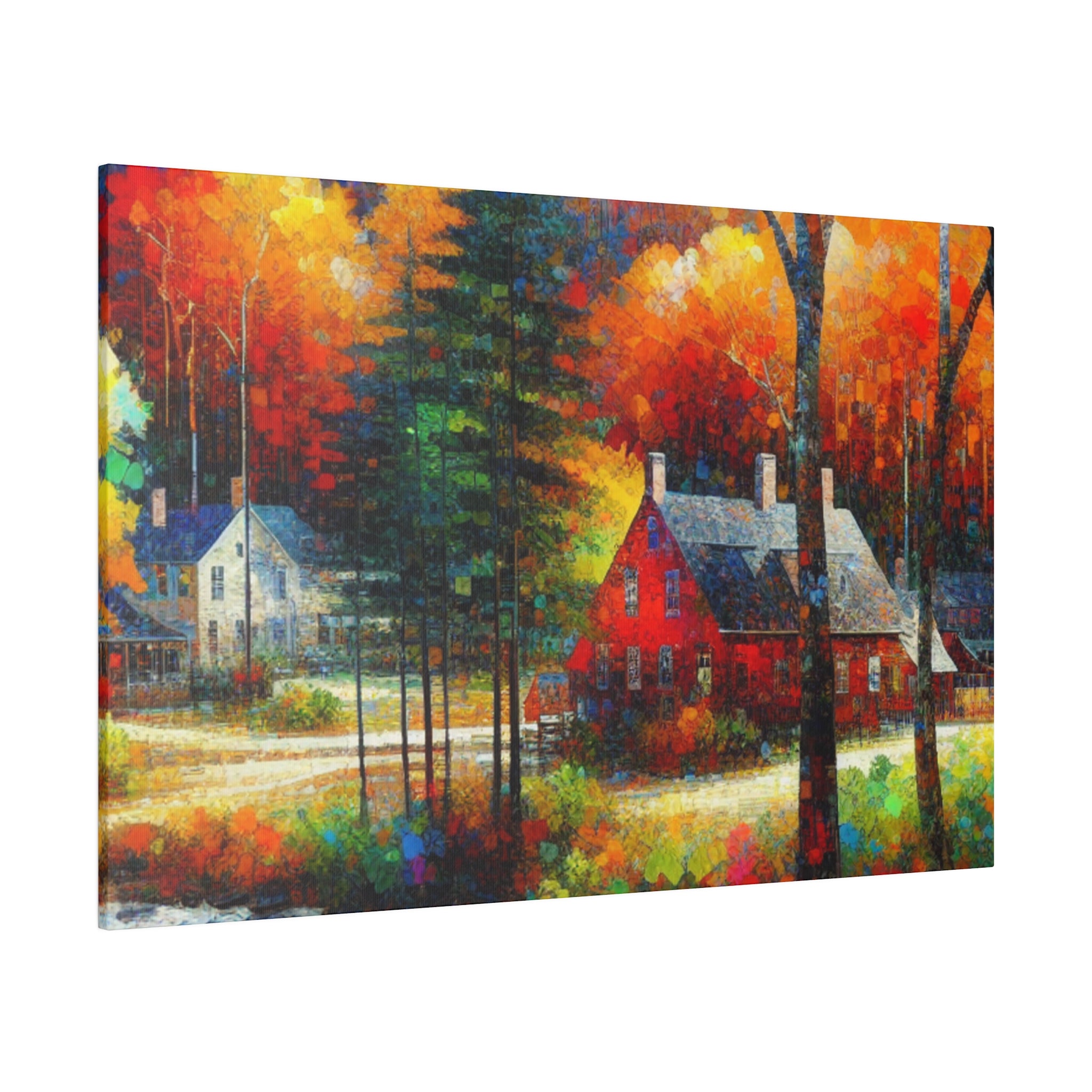 Autumnal Harmony Blaze Fall Painting Canvas