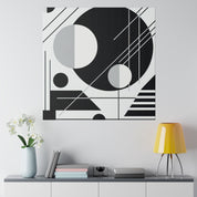 Abstract Mirage Black and White Geometric Painting Canvas