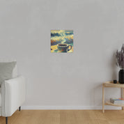 Ocean Waves Sunrise Coffee Painting Canvas