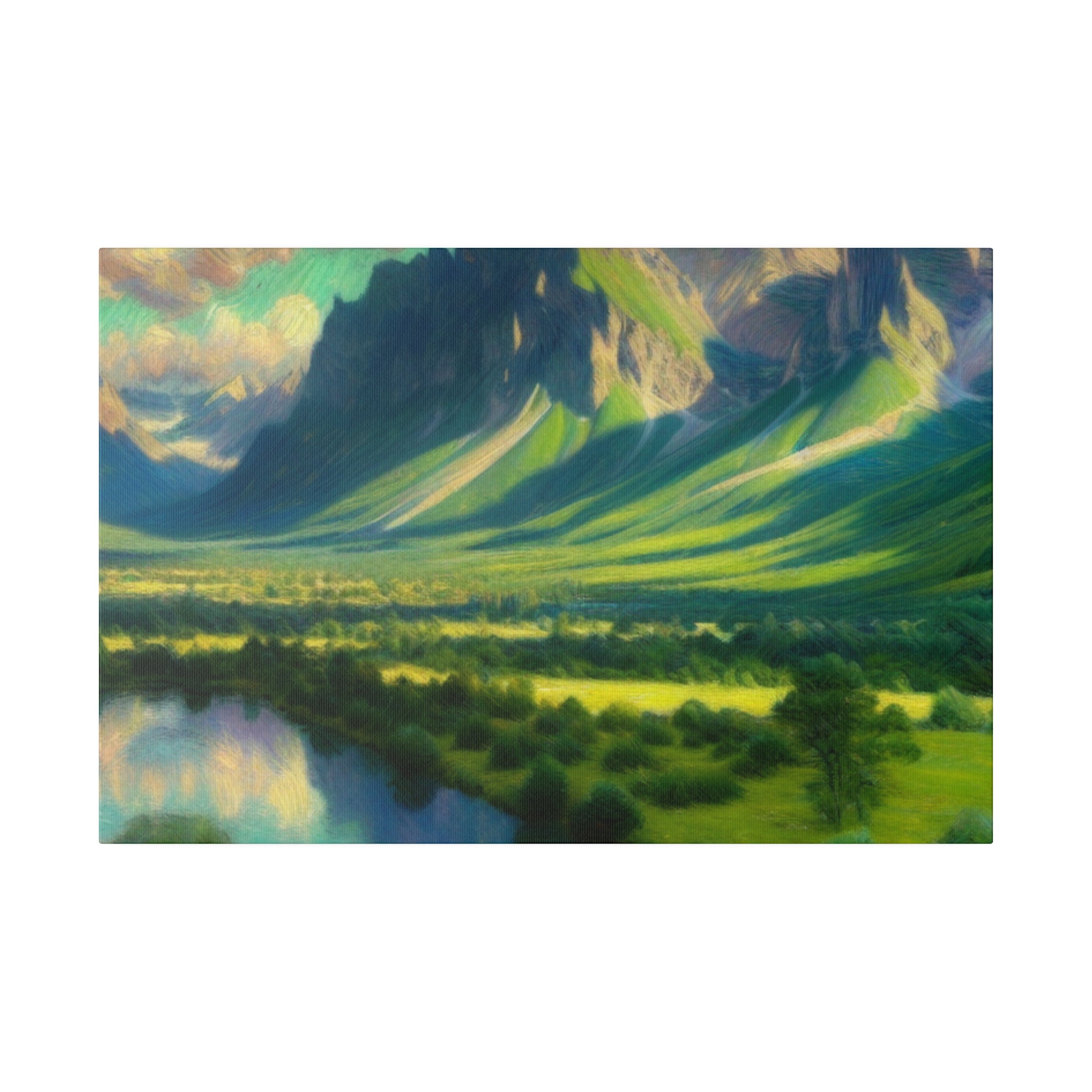 Lush Valleys Mountain Landscape Painting Canvas