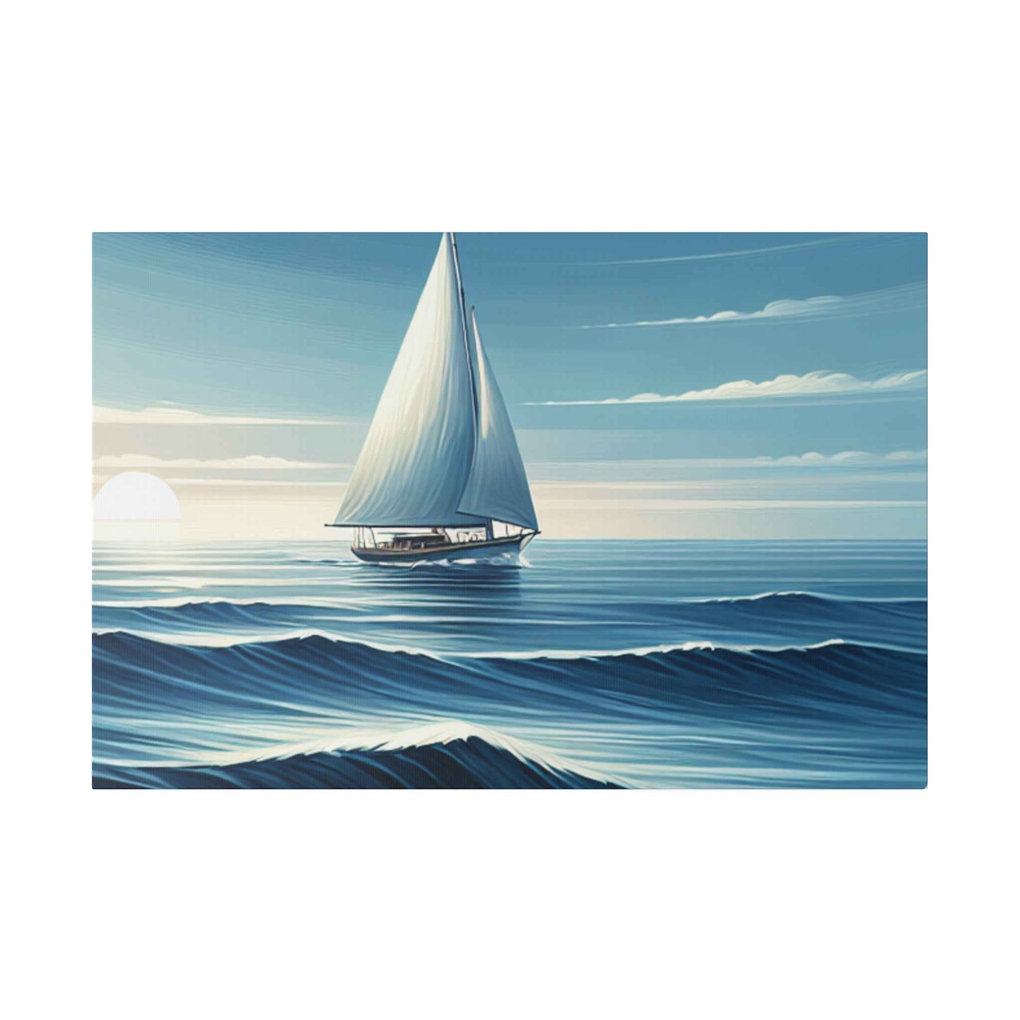 Serenity Voyage Sailboat Painting Canvas