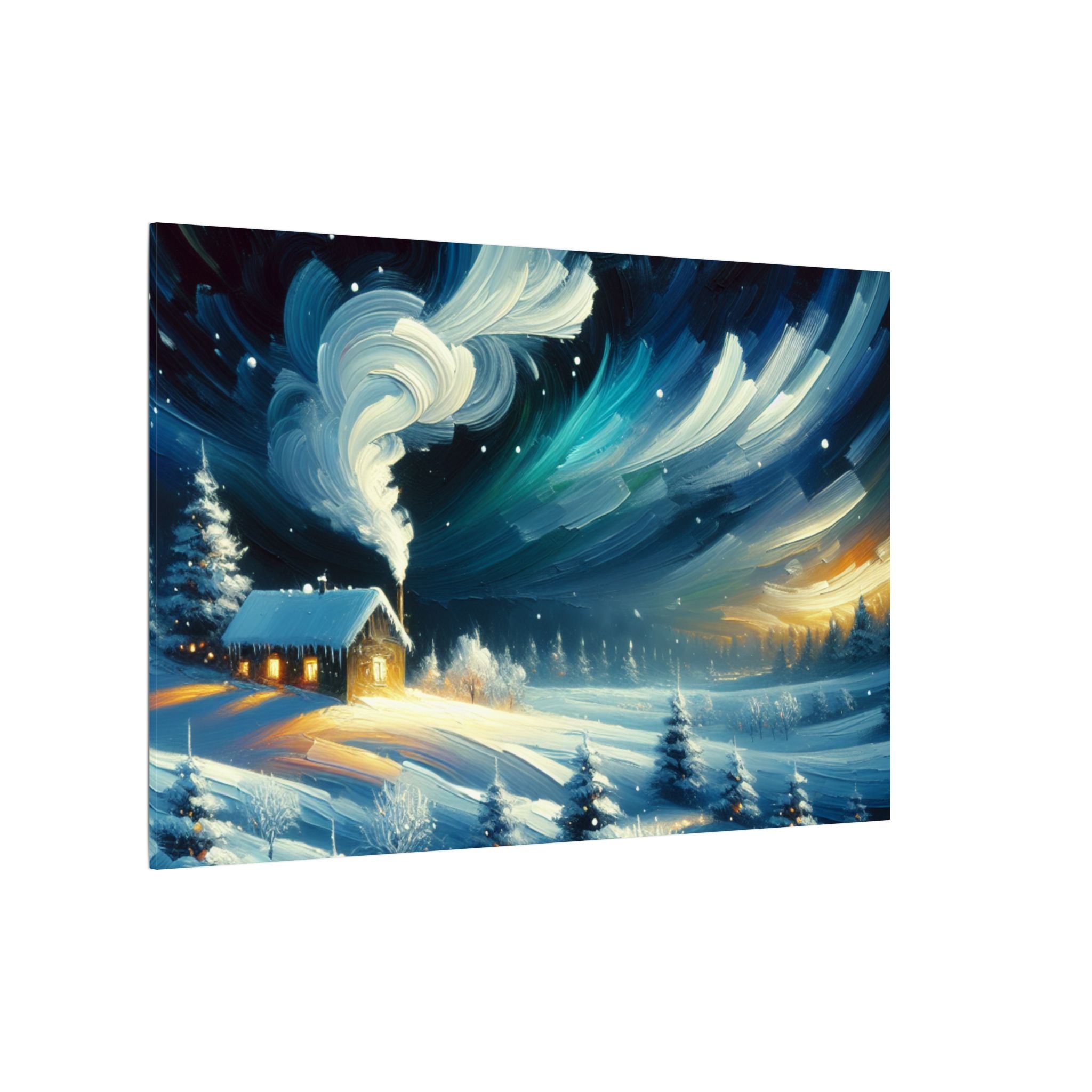 Christmas Cabin in the Snow Canvas