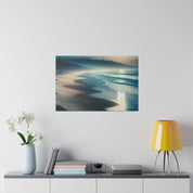 Blue Tranquil Tonalism Beach Painting Canvas