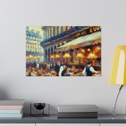 Bustling French Street Cafe Artwork Canvas