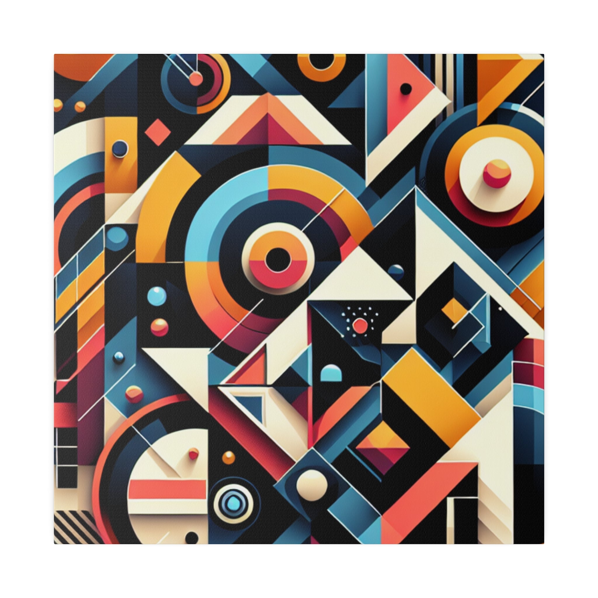 Kaleidoscopic Symphony of Shapes Geometric Painting Canvas