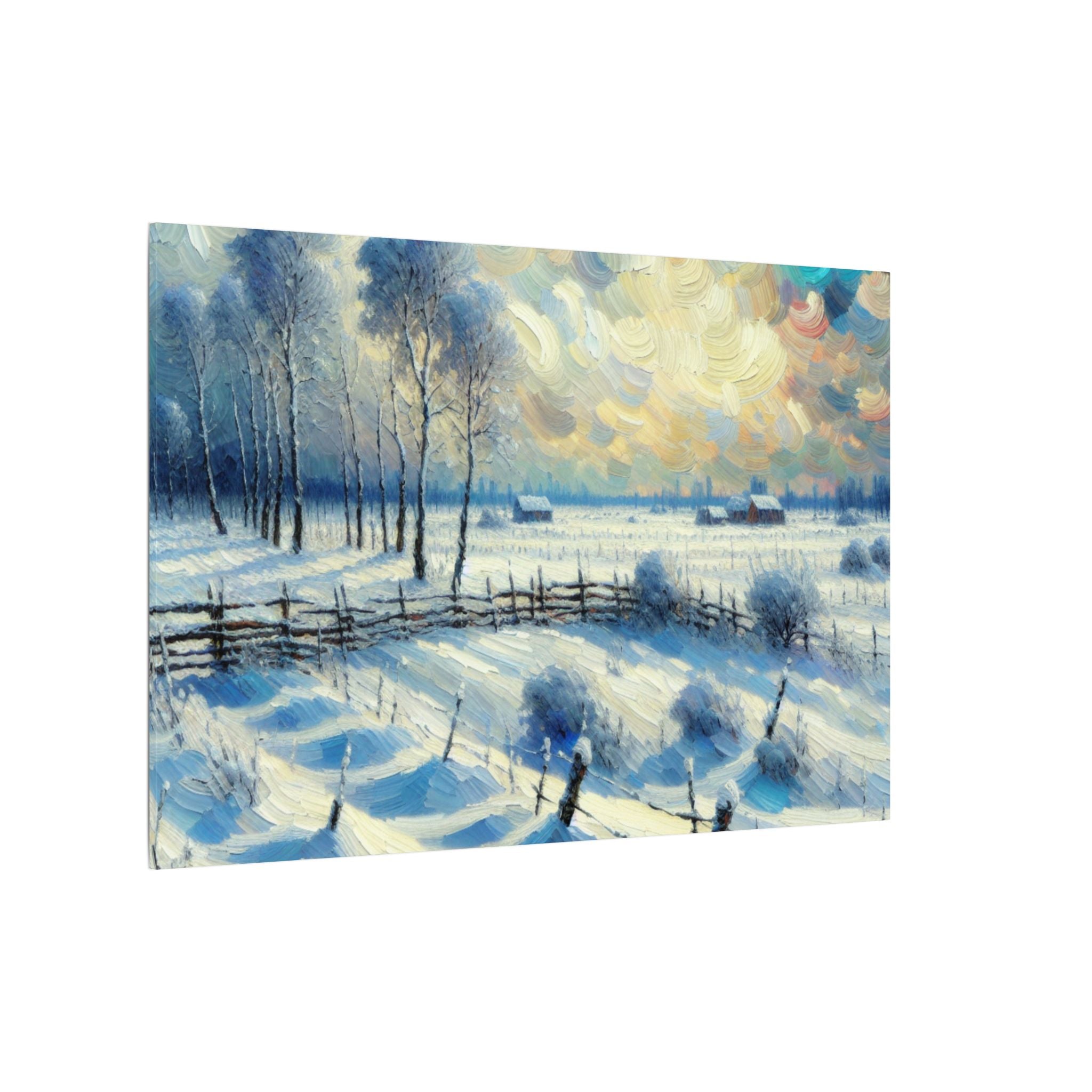 Snowbound Farmland Canvas