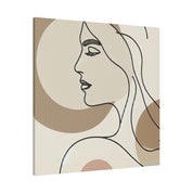 Mystic Silhouette Line Art Boho Style Wall Decor Canvas