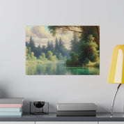 Serene Waterscape Symphony Lake Painting Canvas