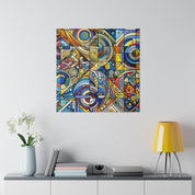 Geometric Curves Abstract Artwork Painting Canvas