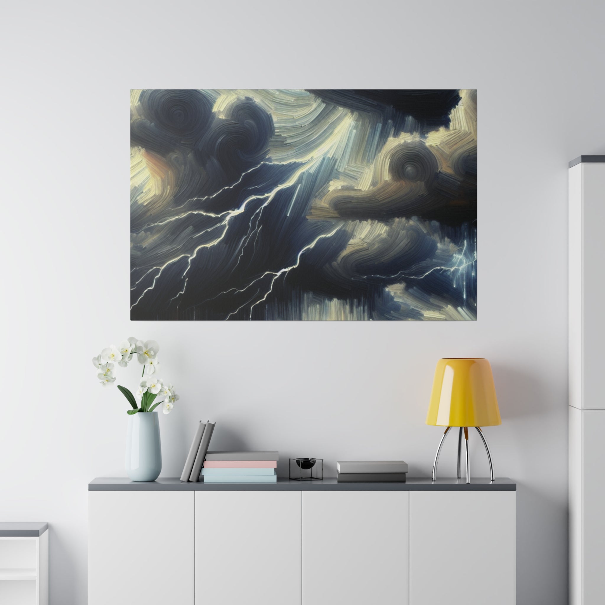 Tempest Heavens Masterpiece Lightning Painting Canvas