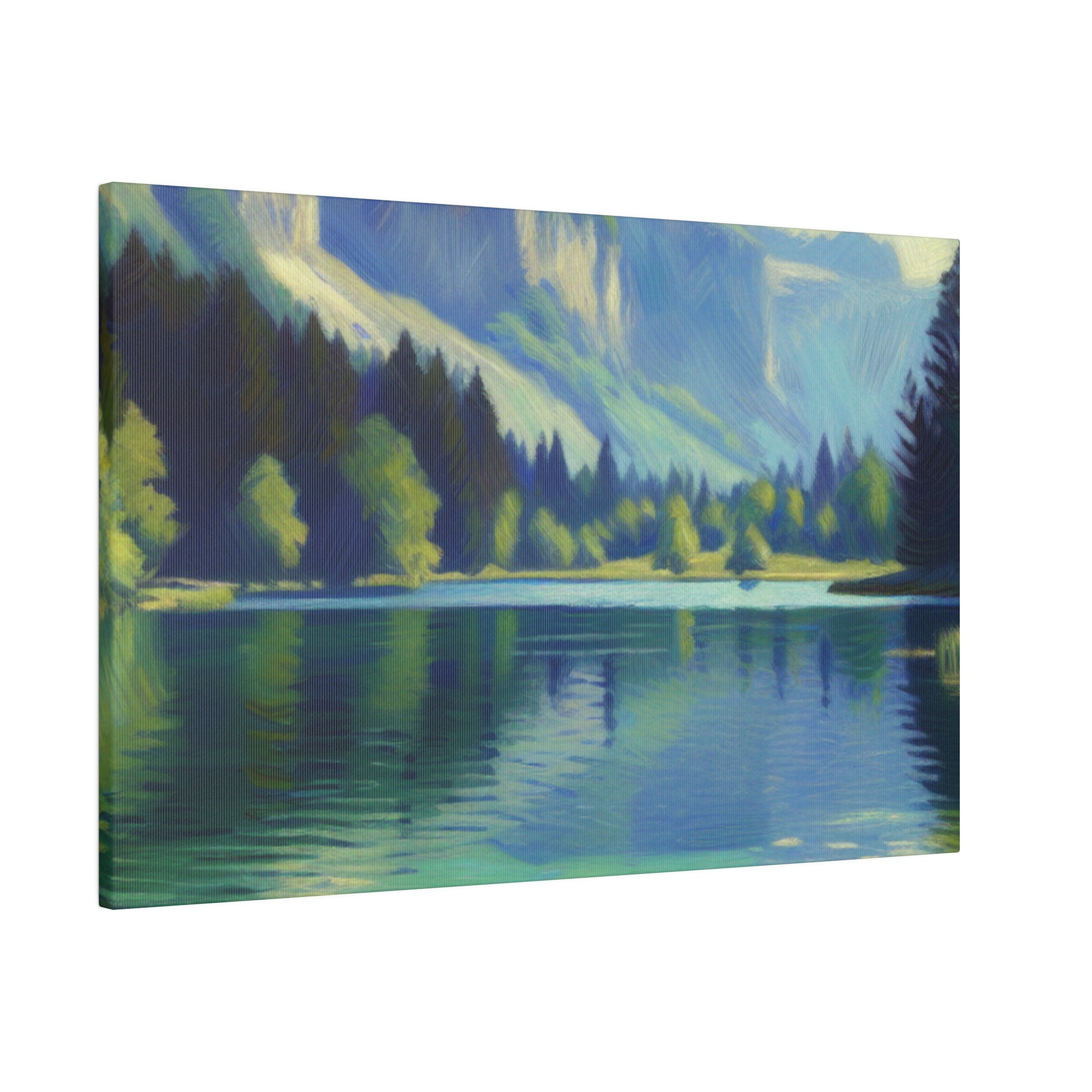 Tranquil Lake Serenity Lake Painting Canvas