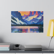 Quiet Lake Mountain Landscape Painting Canvas