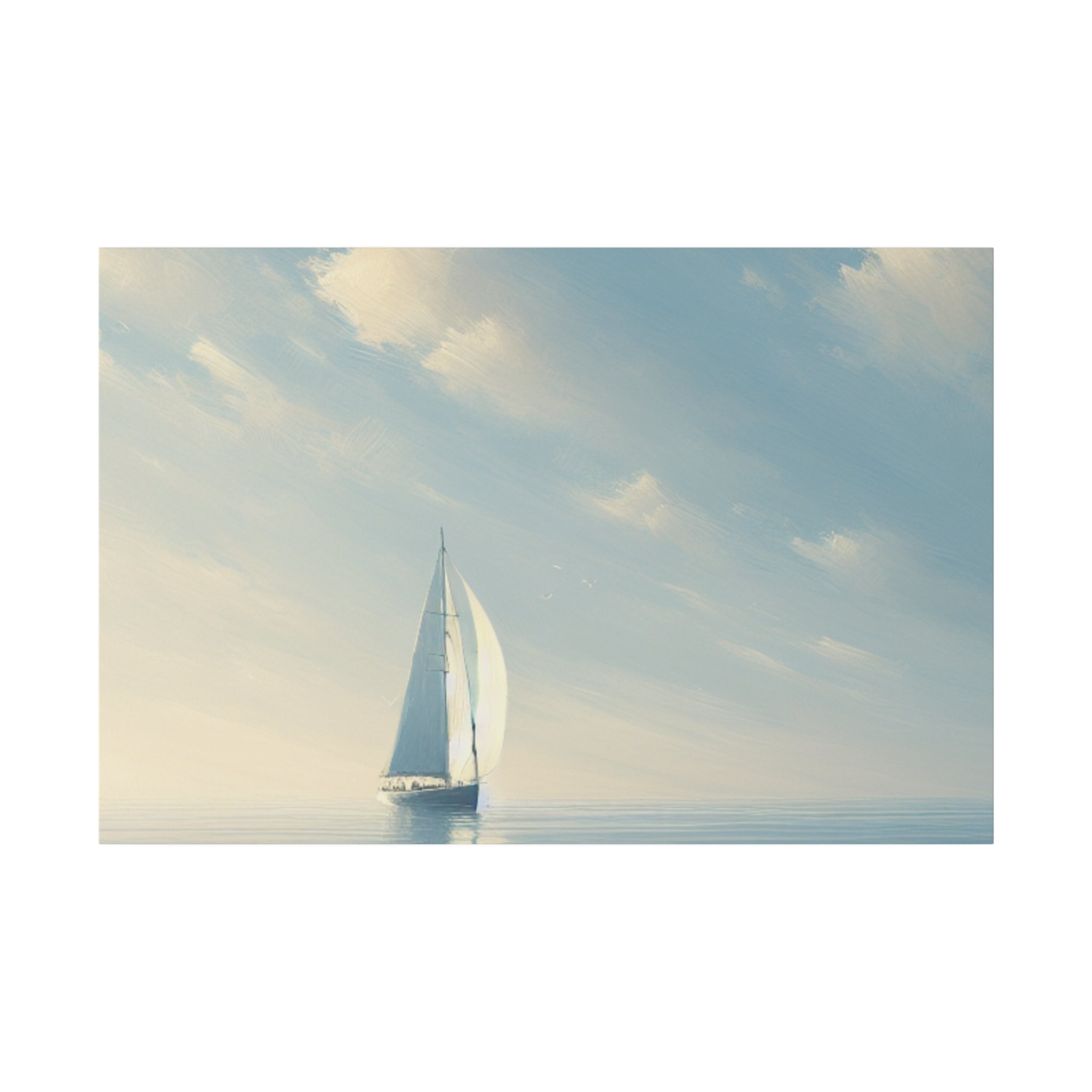 Serene Voyage Sailboat Painting Canvas