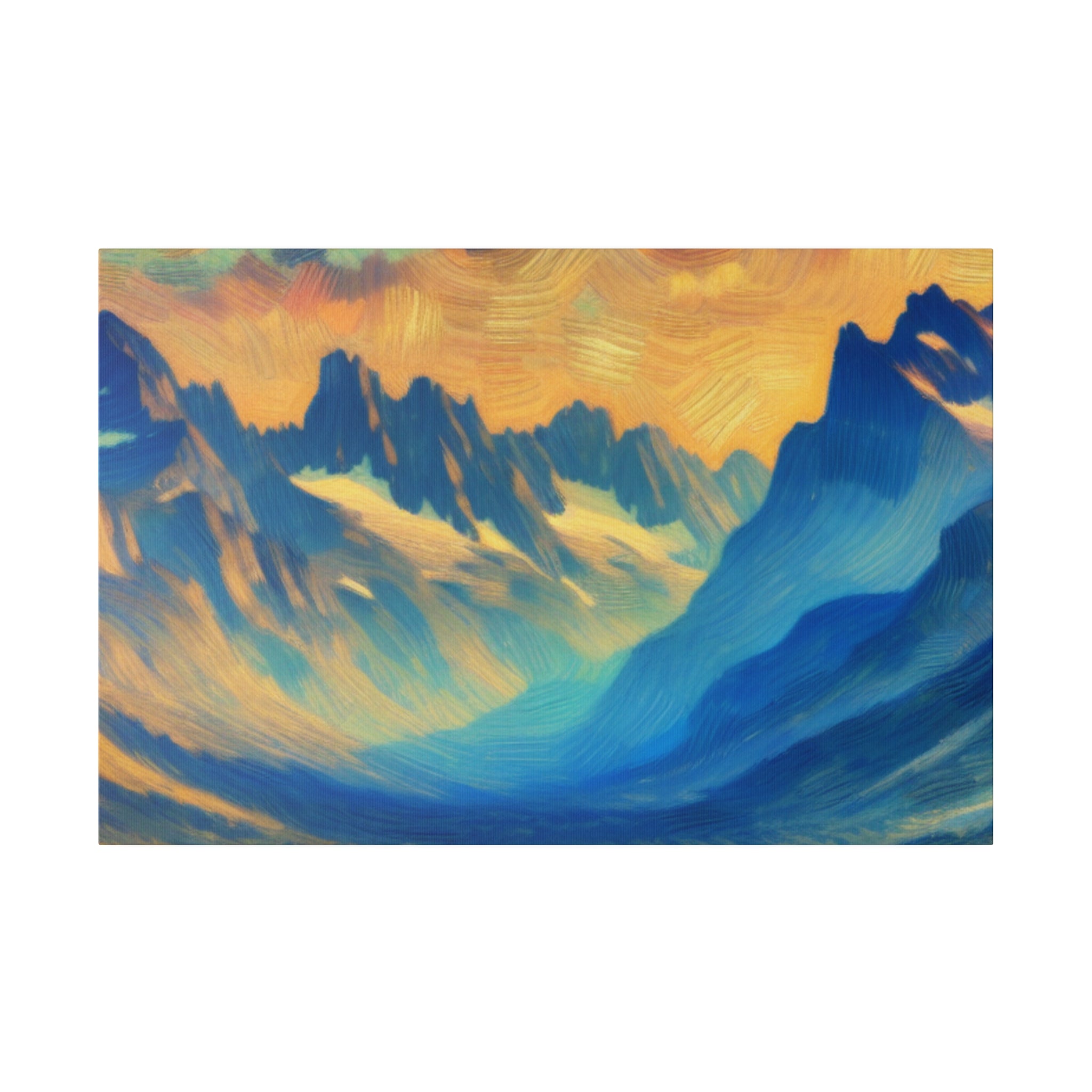 Misty Peaks of Dawn Mountain Landscape Painting Canvas