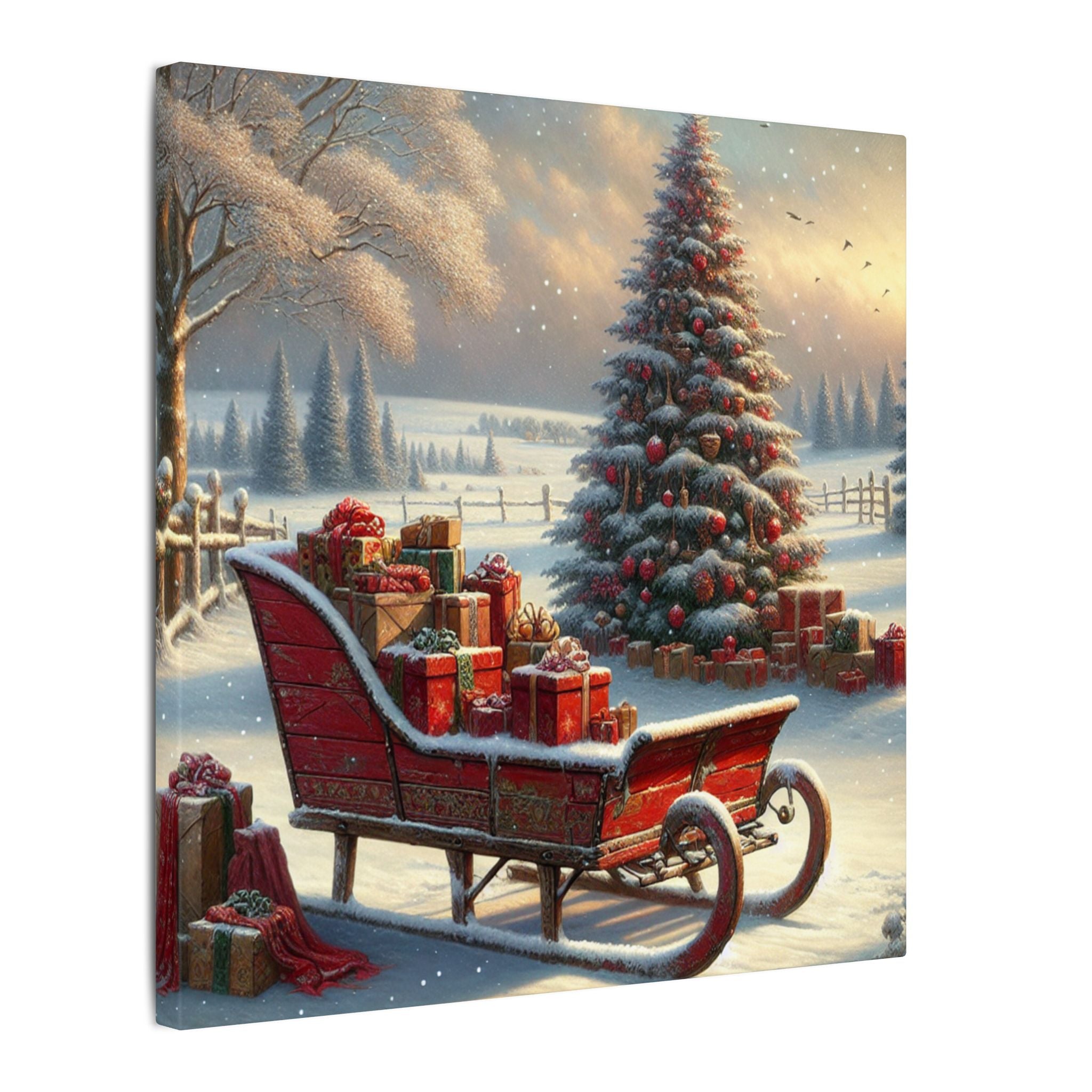 Vintage Christmas Sleigh Canvas