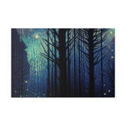 Firefly Glow Night Forest Painting Canvas