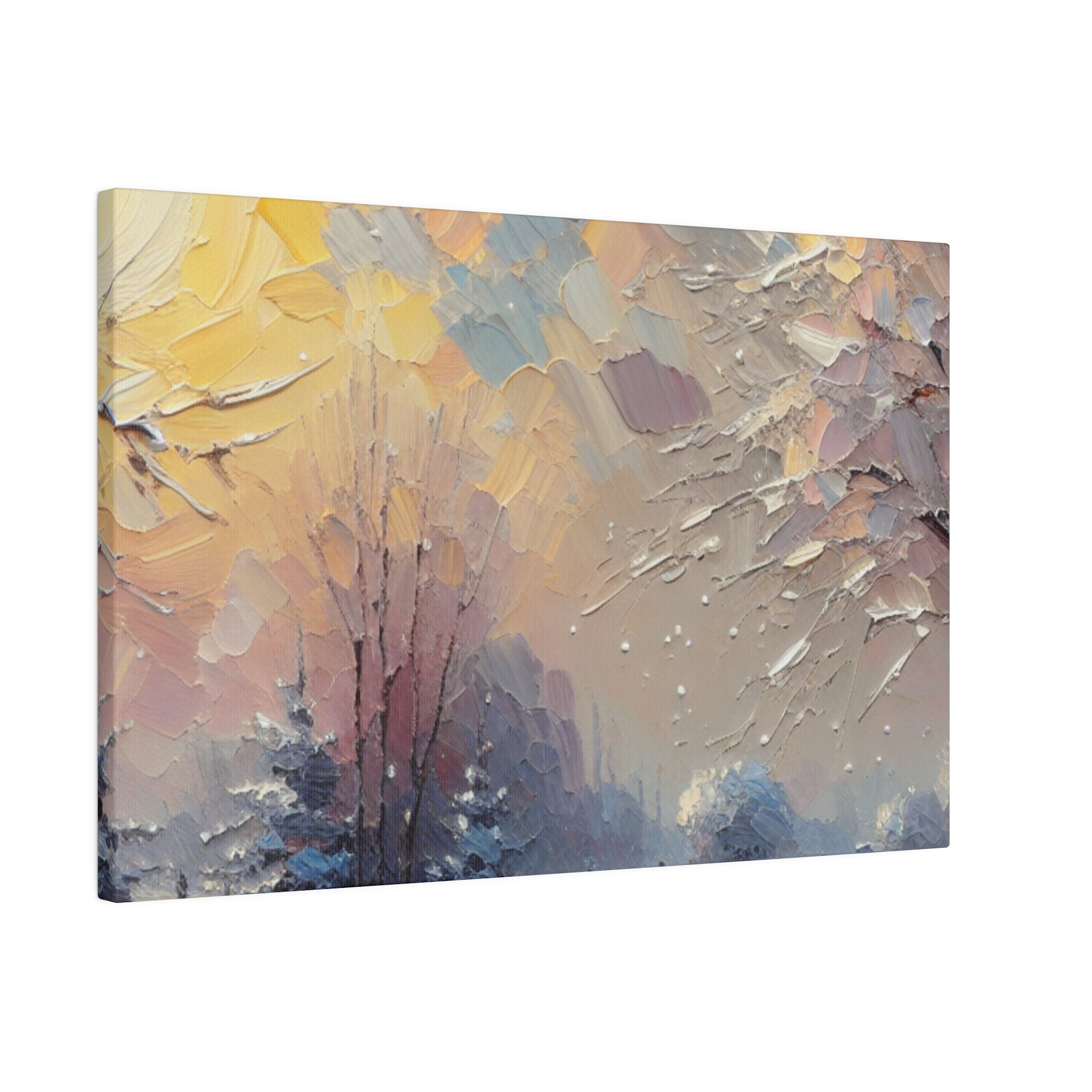 Sun Tinted Alpine Expression Winter Painting Canvas