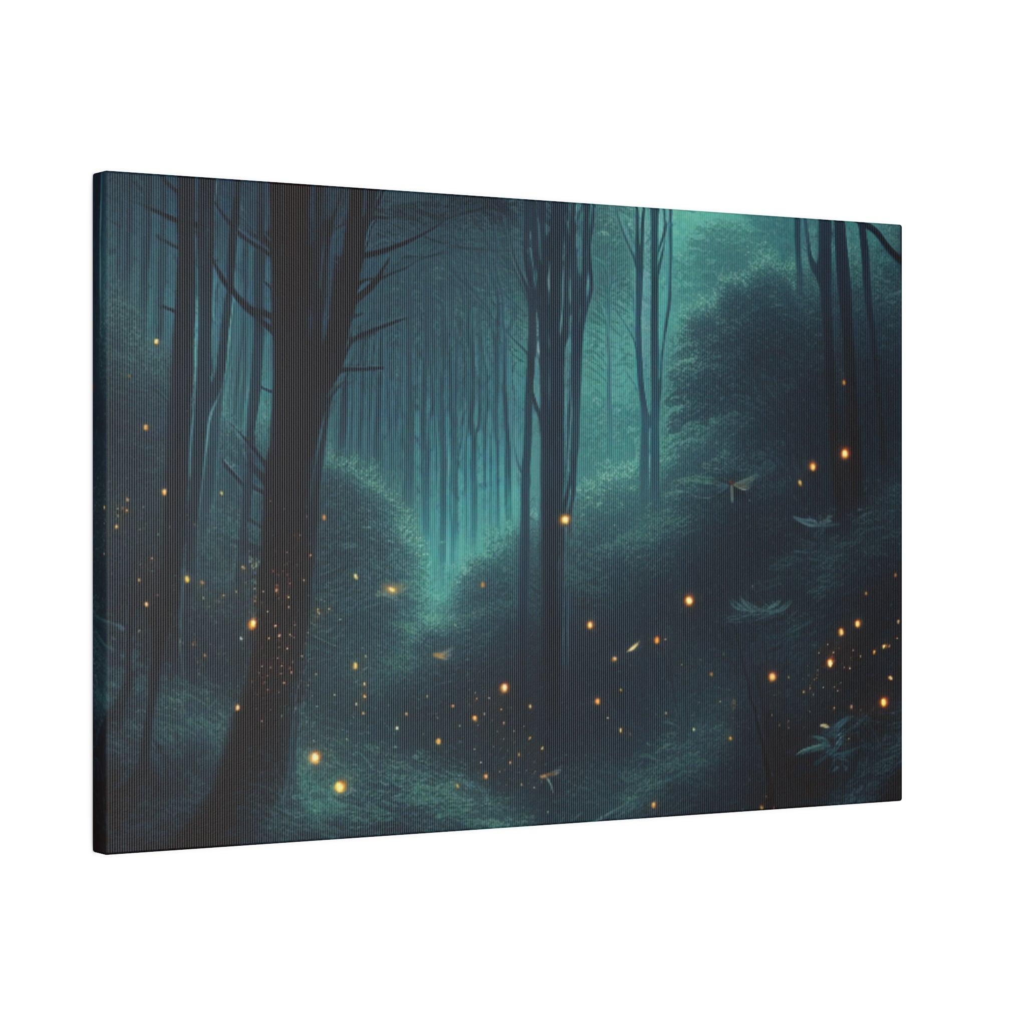 Twilight Whispers Firefly Forest Painting Canvas