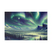 Winter Snowy Dream Northern Lights Painting Canvas