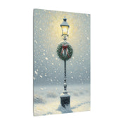 Snowy Christmas Lamp Canvas