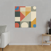 Red Yellow Beige Abstract Mid Century Modern Wall Art