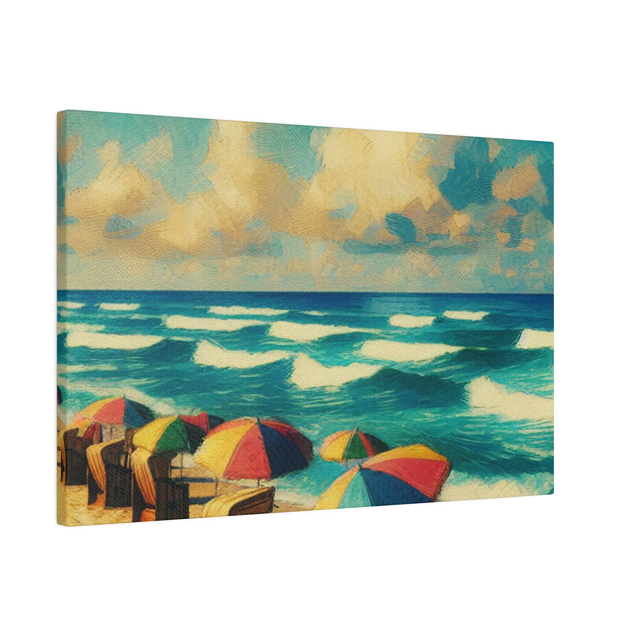 Nostalgic Shores Coastal Decor Beach Painting Canvas