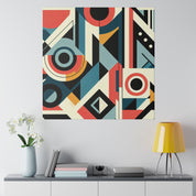 Vibrant Geometry in Cosmic Dance Geometric Painting Canvas