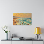 Sunset Serenity Vintage Impressionist Beach Painting Canvas