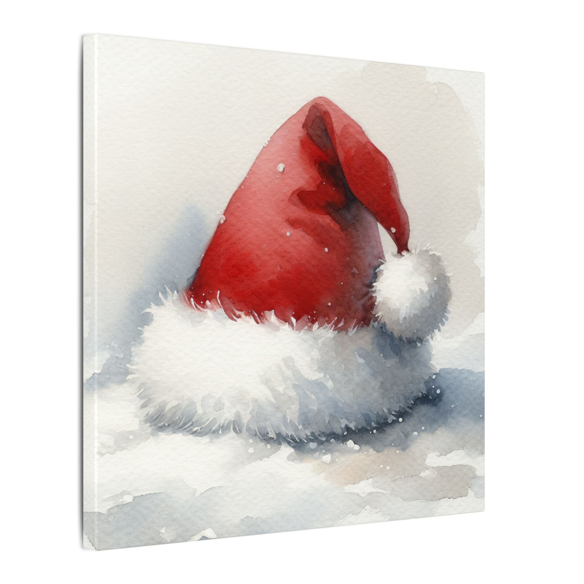 Santa Hat in Snow Canvas