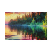 Reflective Solitude Lake Painting Canvas