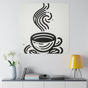 Simplicity in Sips Minimalist Coffee Art Canvas